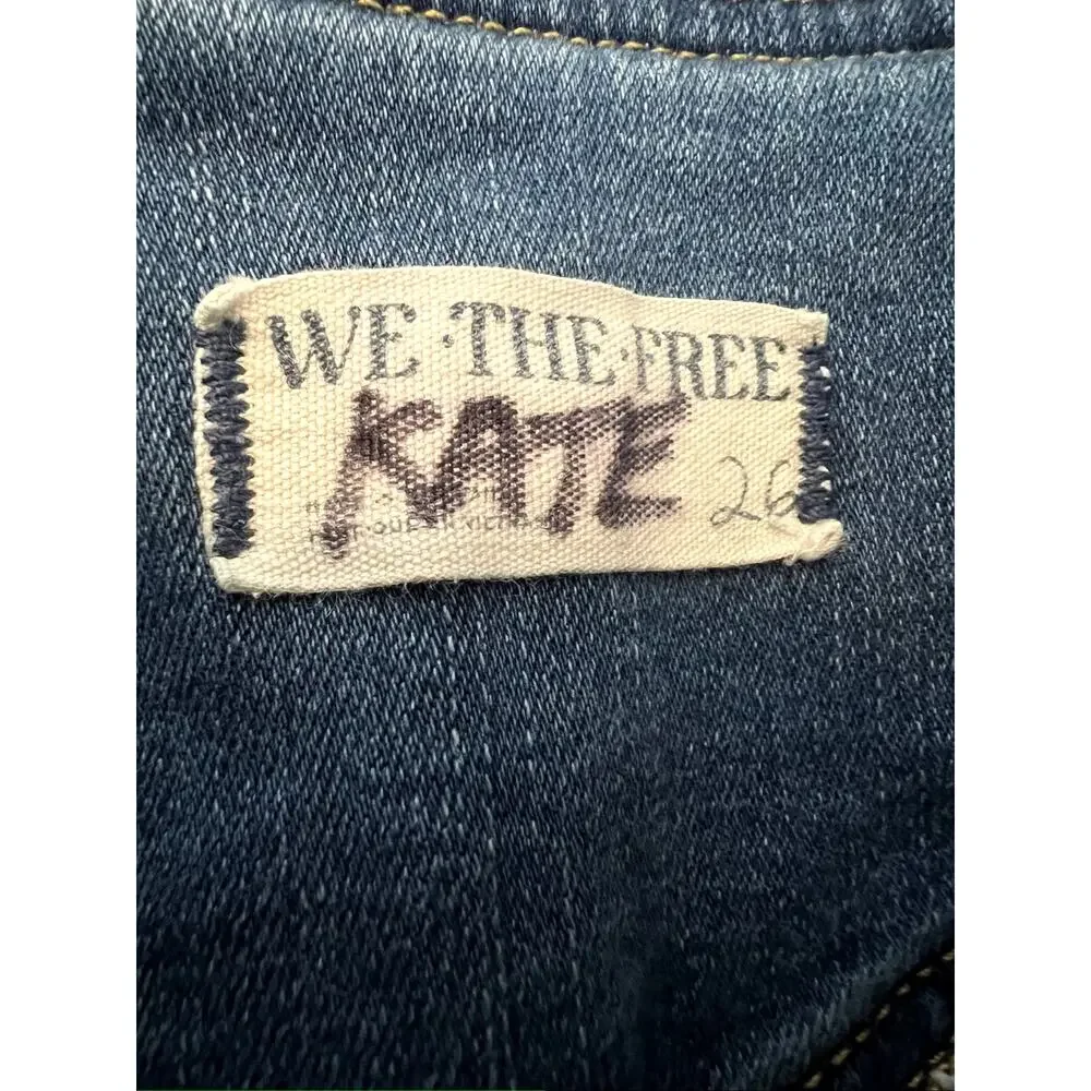 Free People We The Free Flare Wide Jeans High Rise size 26 Blue - Picture 6 of 8